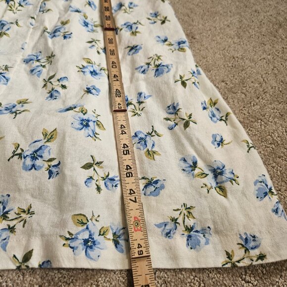 NWT Old Navy Fit & Flare Midi Dress SZ XXL 2XL Cream Floral Linen Blend Cottage - Picture 15 of 16